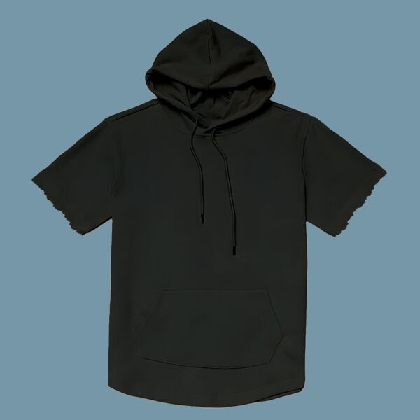 Hoodie Manga Corta Unisex: Gorro y Bolsa Miniatura